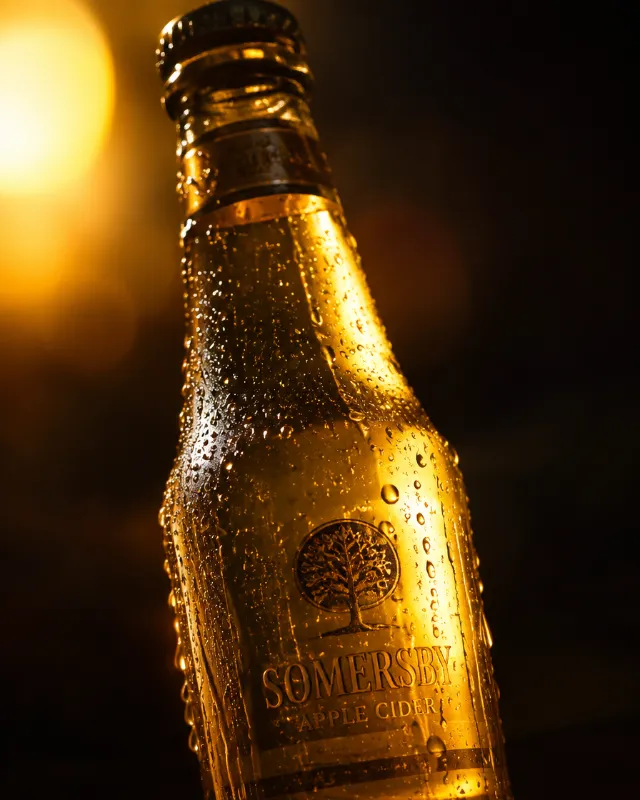 AI generated golden dew product shot
